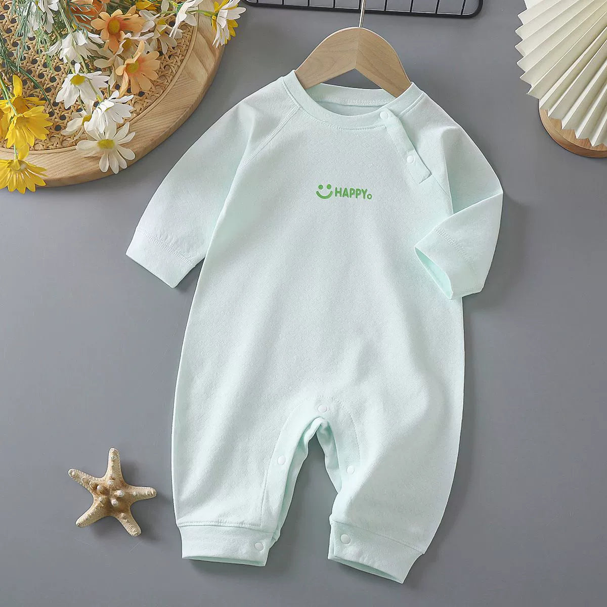 Newborn Baby Spring Autumn Pure Cotton Long Sleeves Jumpsuit Romper