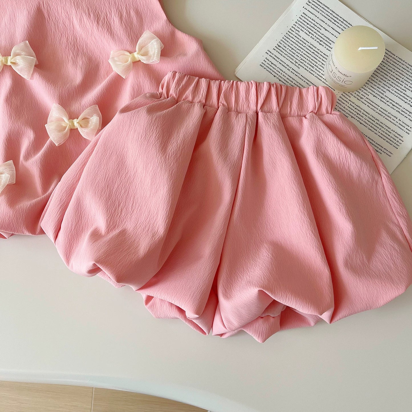 Summer K-style Sleeveless Vest Dress Baby Bows