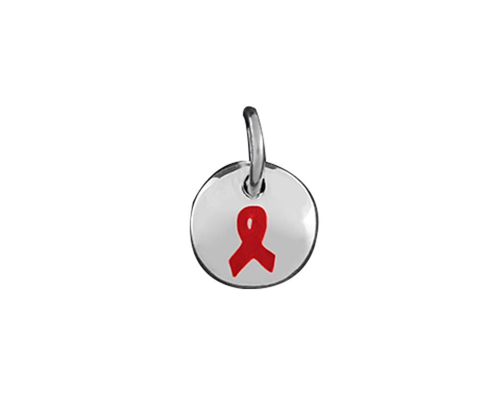 Red Ribbon Circle Awareness Charms