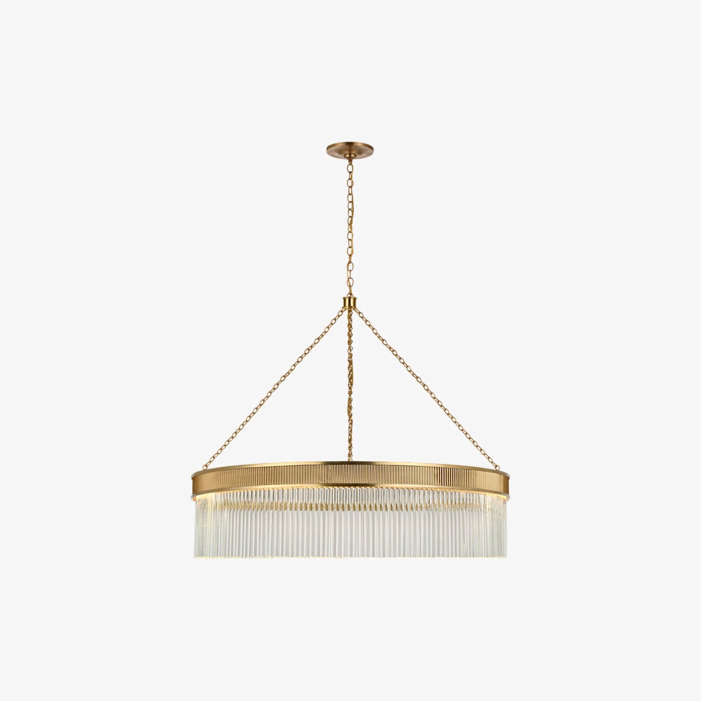 Ribbed Glass Ring Chandelier