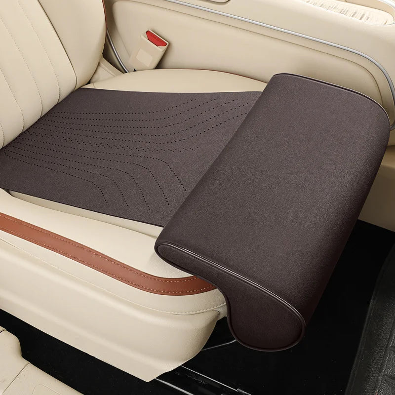 Car Seat Leg Support Extension Suede Universal Auto Seat Extender Leg Cushion For Driver Memory Foam Seat Padding Mat Cover
