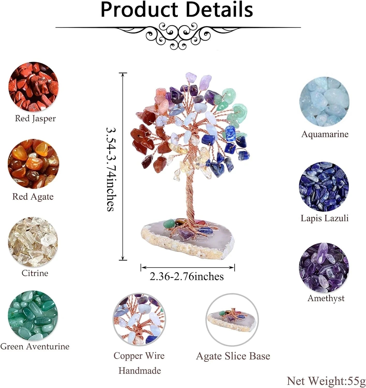Mini Natural Crystal Stone Tree for Prosperity