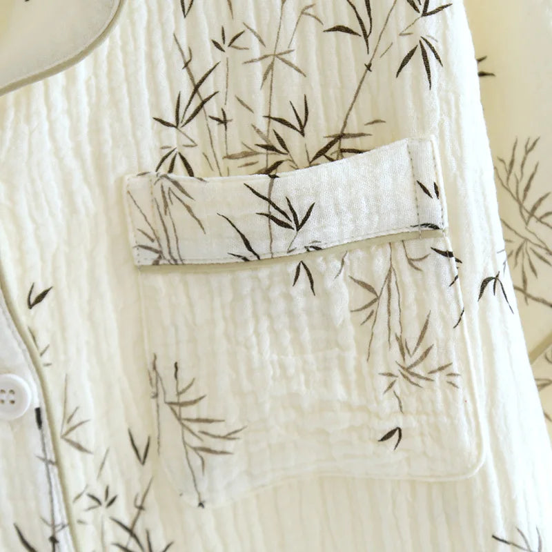 Summer Couple Pajama Set 100% Pure Cotton Short sleeved Shorts for Men and Women Two Piece