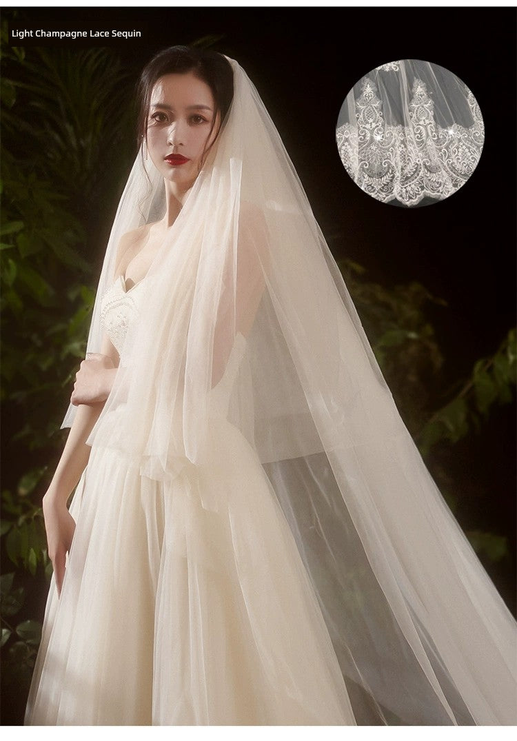 Bride Wedding Long Big Tailing Veil
