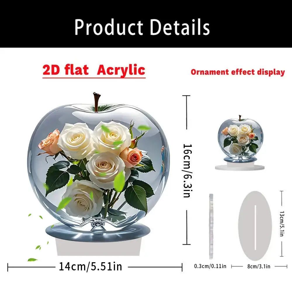 Acrylic Crystal Glass Apple Table Ornament Decoration