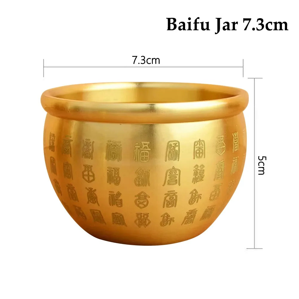 1Pcs Wealth Attracting Pure Brass Cornucopia Small Mini Rice Cylinder 4.5-7cm