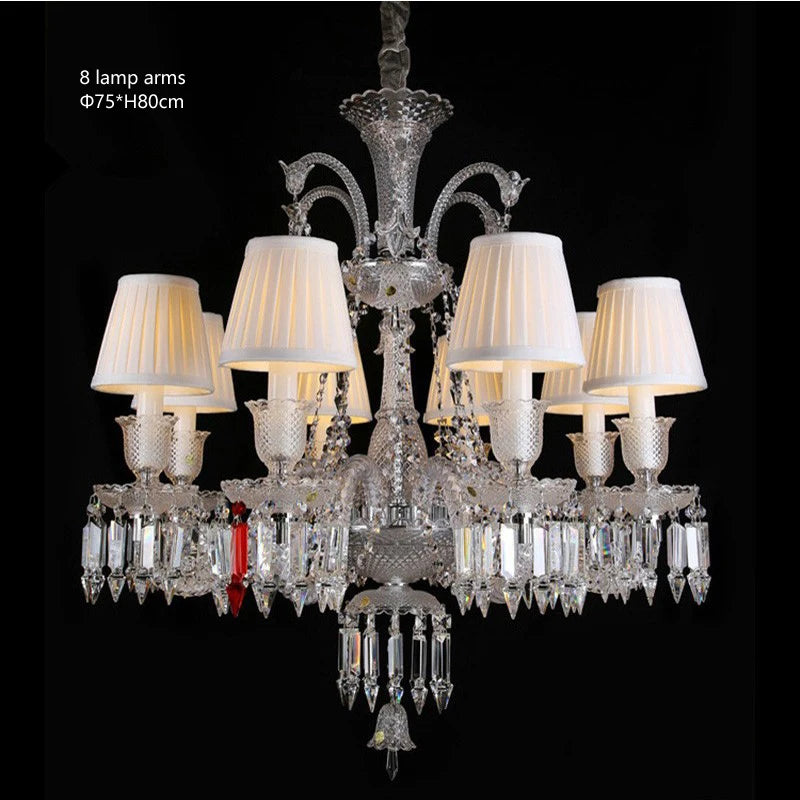 European Crystal Chandelier Living Room Dining Room Bedroom Villa Staircase Lamps White Candle