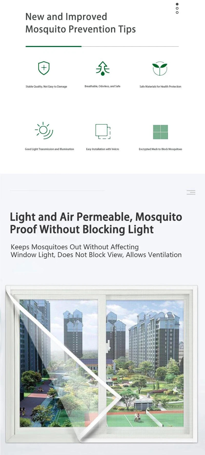 Mosquito Nets for Window Screens, Mesh Anti Insect Air Tulle Invisible white Fiberglass Mosquitoes and Flies