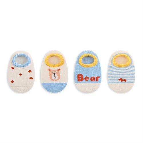 Lawadka Newborn Baby Boat Socks For Girls & Boys 4Pairs/set