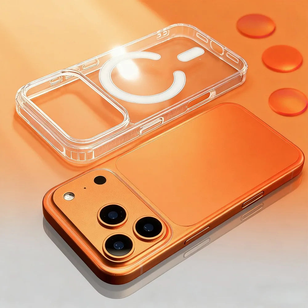 Original Magnetic Transparent Phone Case For iPhone 17 16 15 14 13 Pro Max 16Pro 17Pro For Magsafe Shockproof Clear Back Cover