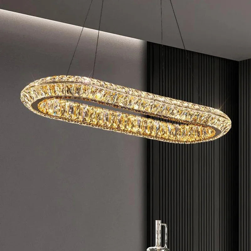 Luxury Crystal LED Pendant Indoor Chandelier Light Villa Living Dining Room Bedroom Hotel