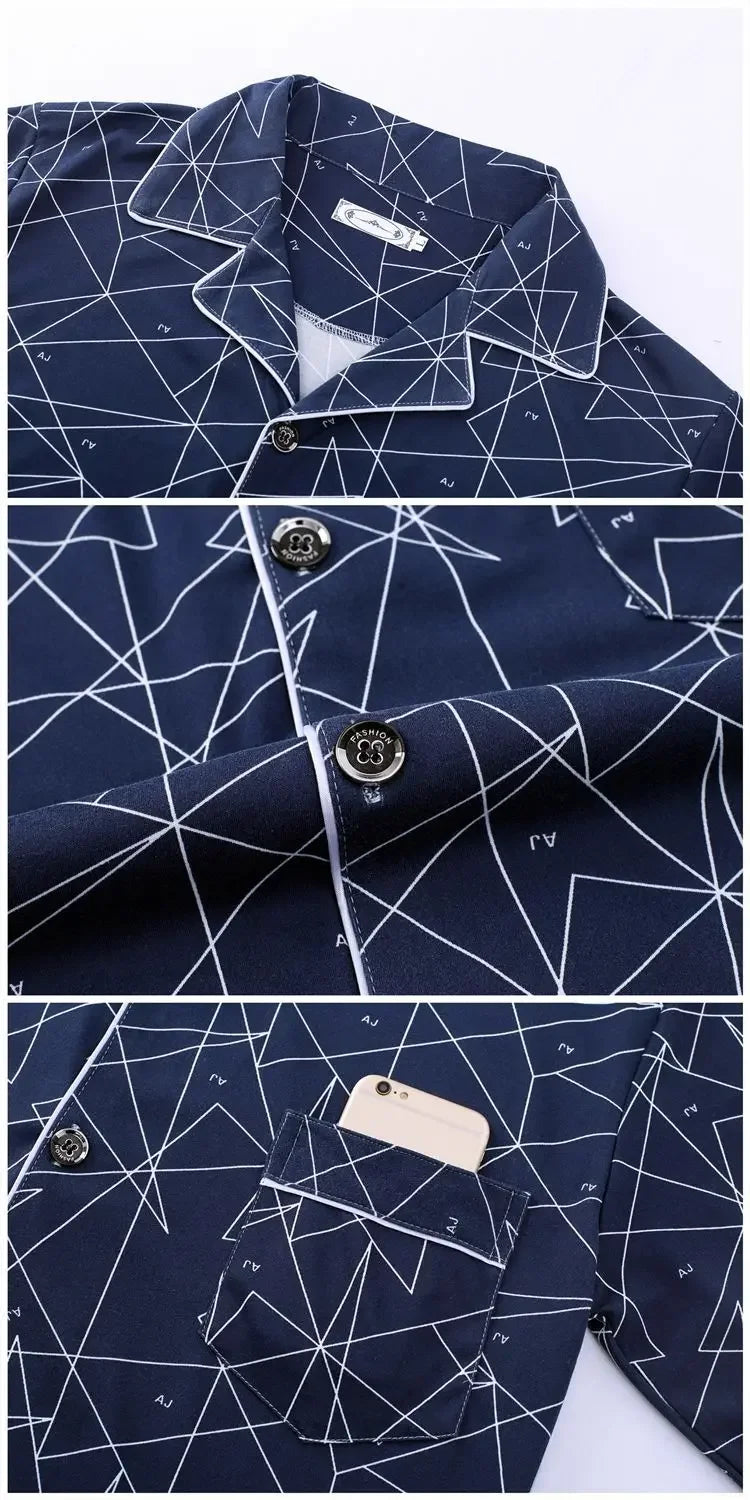 Men's 100% Cotton Long Sleeve Pajama Set