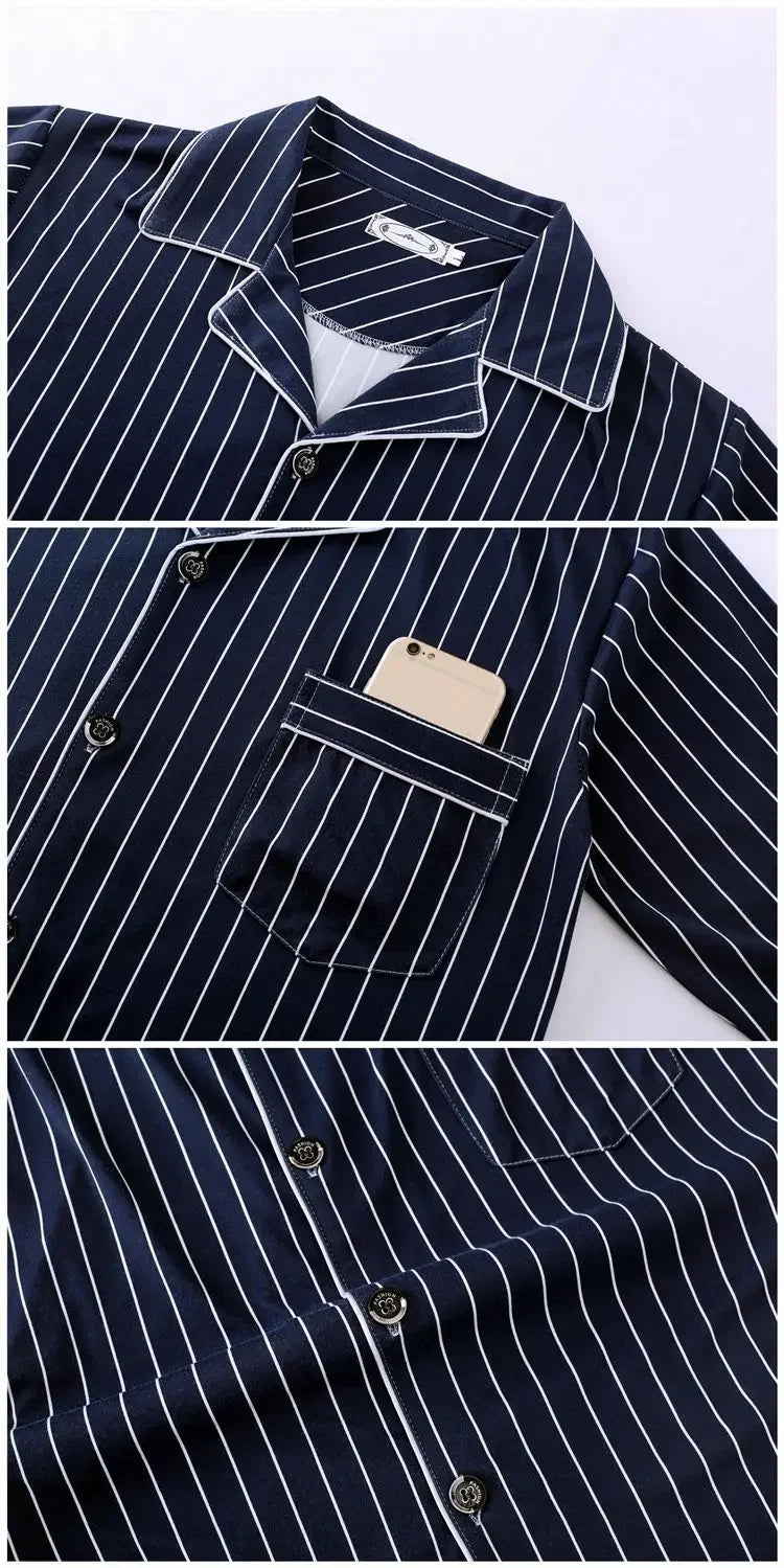 Men's 100% Cotton Long Sleeve Pajama Set