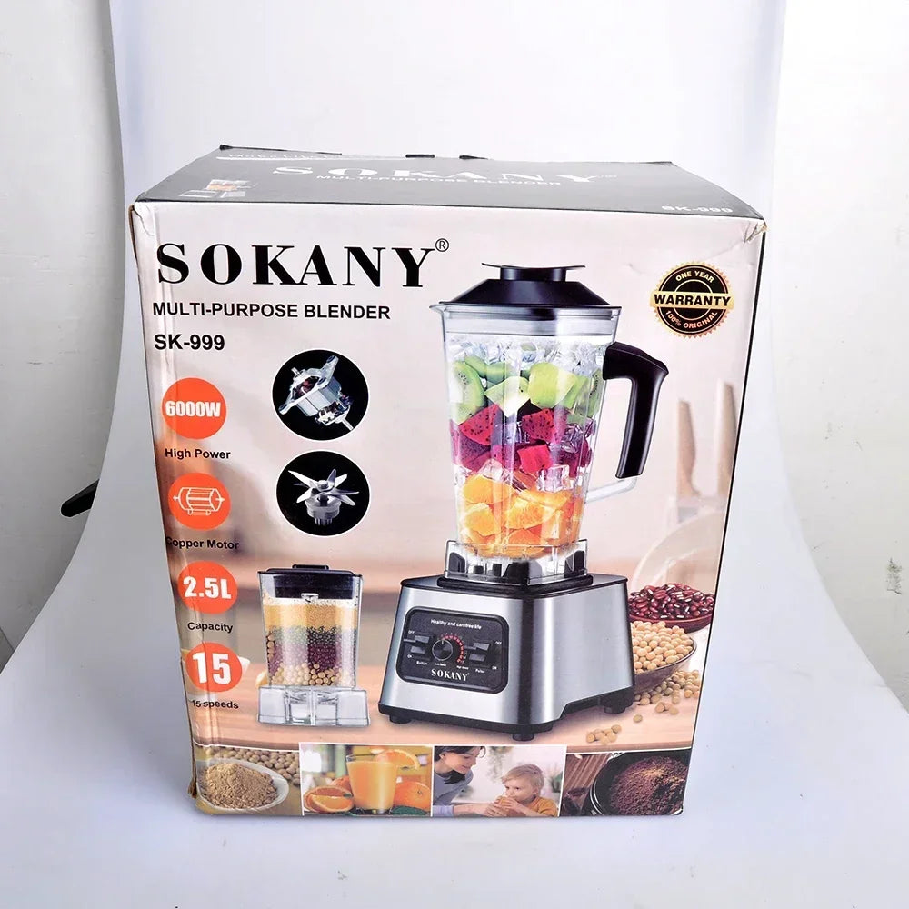 Houselin 6000W Powerful Blender, Smoothie Maker Table Blender with 2.5L Container, Professional Blender Mixer for Ice,Nut,Fruit