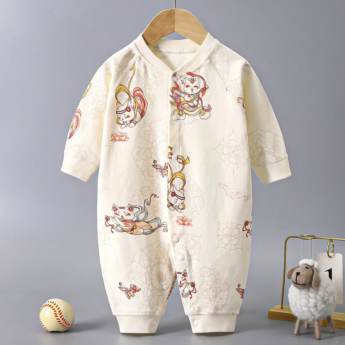 Newborn Baby Boy Girl Bodysuit Romper Comfortable Cotton Clothing for Autumn Spring
