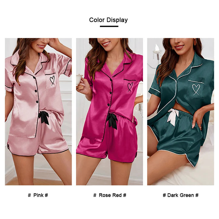 Women's Pajamas Lounge Set Short Sleeve Top & Shorts