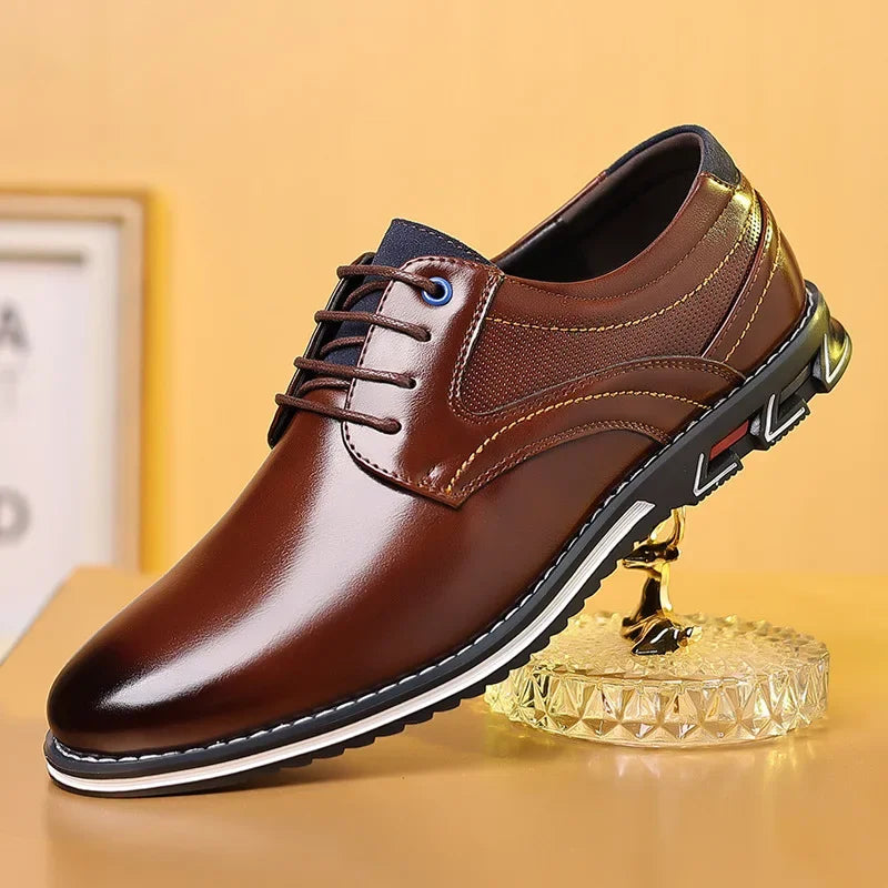 Elastic Band Leather Shoes for Men
