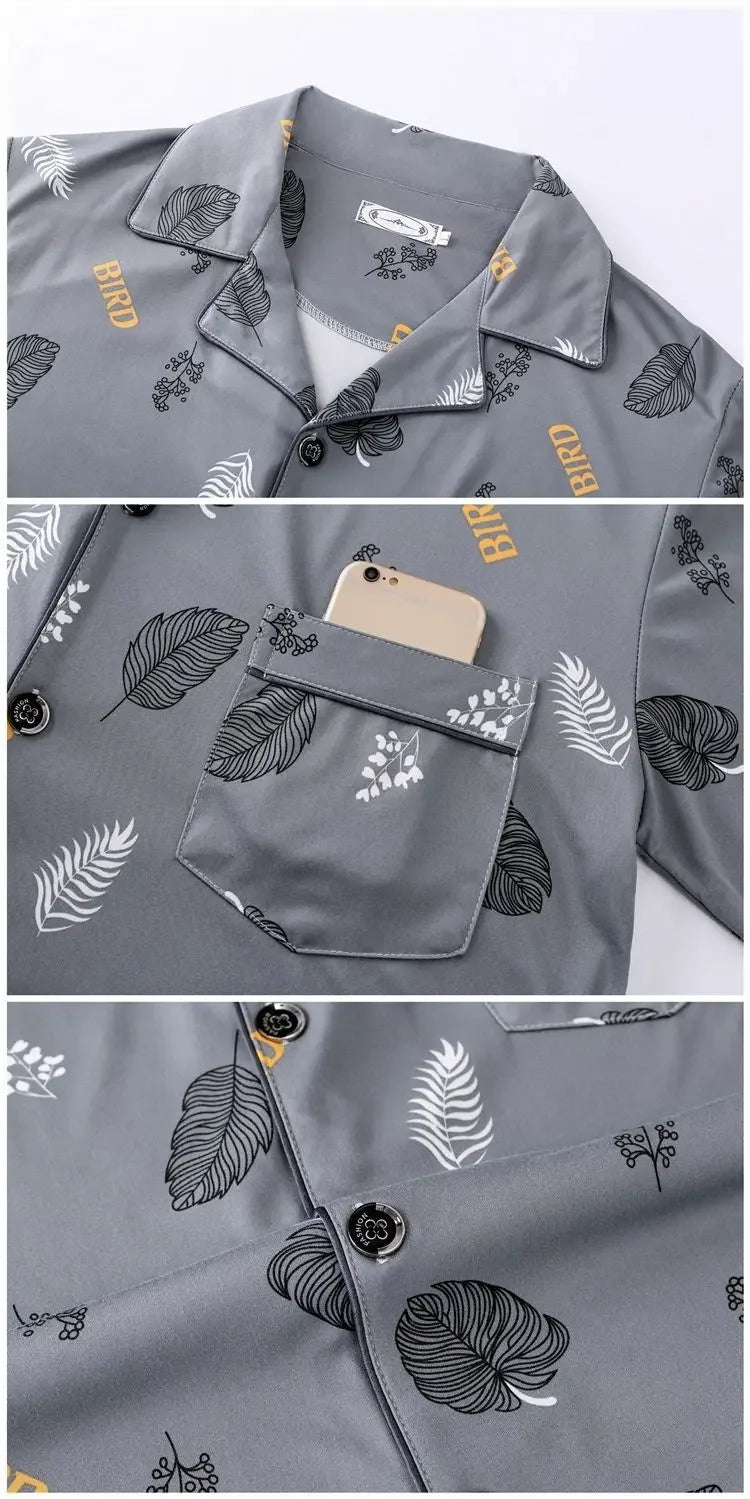 Men's 100% Cotton Long Sleeve Pajama Set