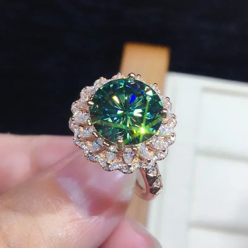 Luxury Fashion Green Zirconia Crystal Ring for Women
