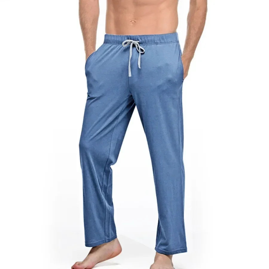 Men's Comfort Soft Cotton Simple Loose Casual Trousers Lounge Sleep Pajama Pants