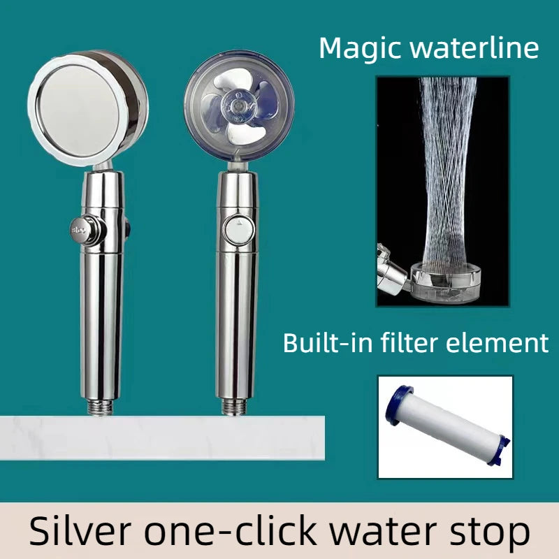 High-Pressure Shower Head With 1 Filter & Water Softener