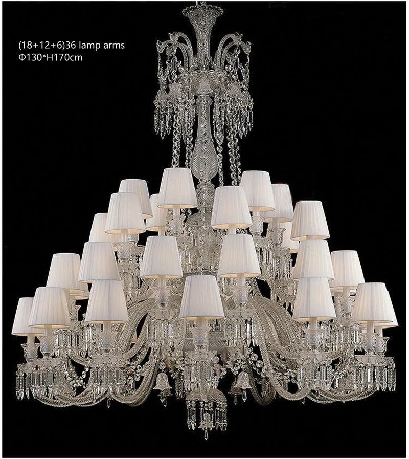 European Crystal Chandelier Living Room Dining Room Bedroom Villa Staircase Lamps White Candle