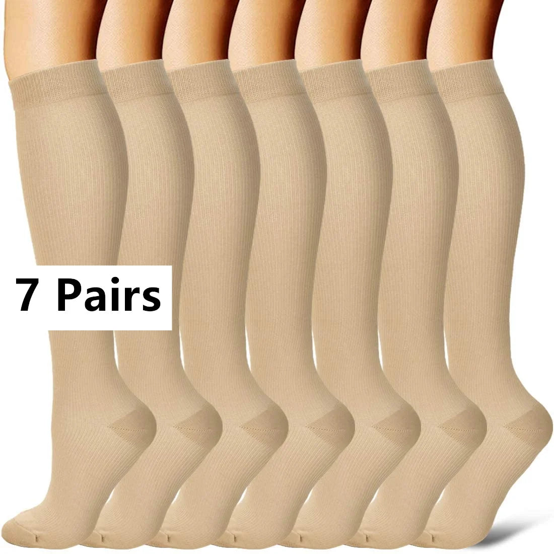 3/67 Pair Compression Stocking Women Men Knee High 30mmHg Edema Diabetes Varicose Veins Running Travel Sport Compression Socks