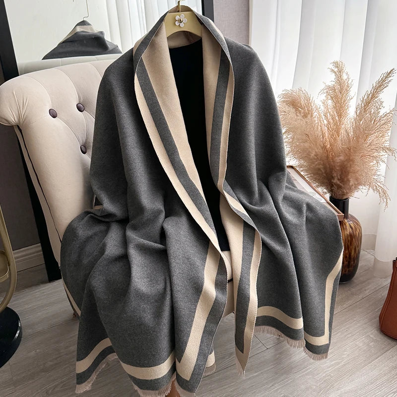 Warm Luxury Women Cashmere Scarf Shawl Wrap Plain color