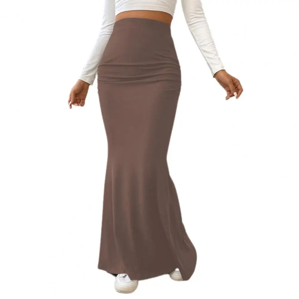 Women's Maxi Skirt Solid Color High Waist