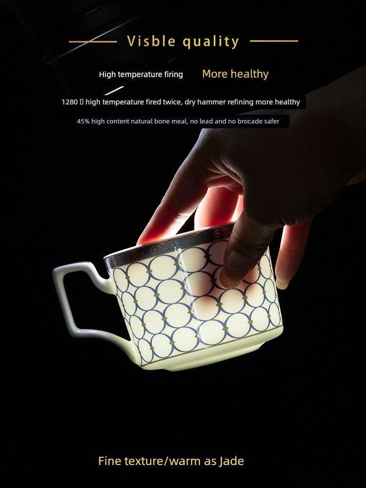 Exquisite Luxury Ceramic British Bone China Coffee Cups and Saucer