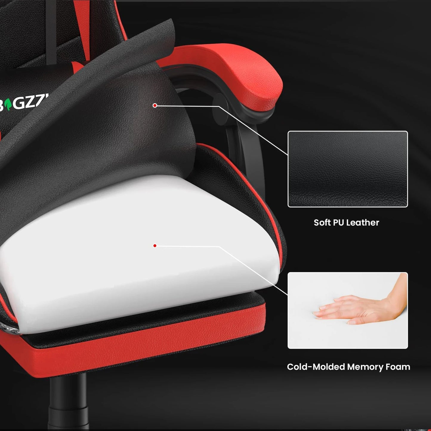 Ergonomic Computer chair with Lumbar Cushion Headrest