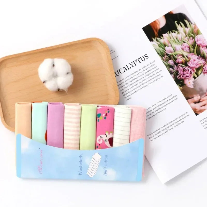 5/8 Pcs Cotton Newborn Baby Towels Set Saliva Washcloth