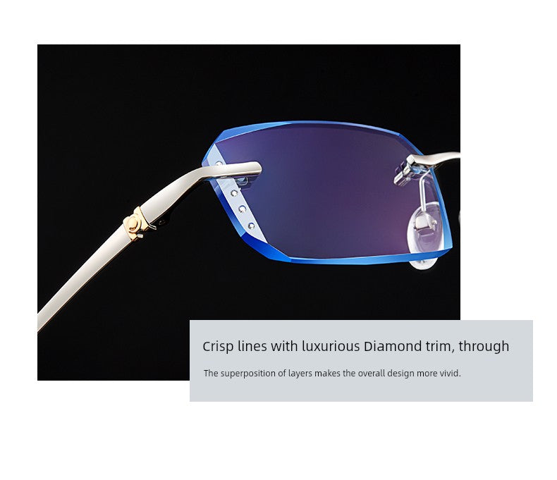 Anti-Radiation Glasses Men's Plain Anti Blue-Ray Finished Products Watch Mobile Phone with Myopia Frameless without Degrees Eye Protection