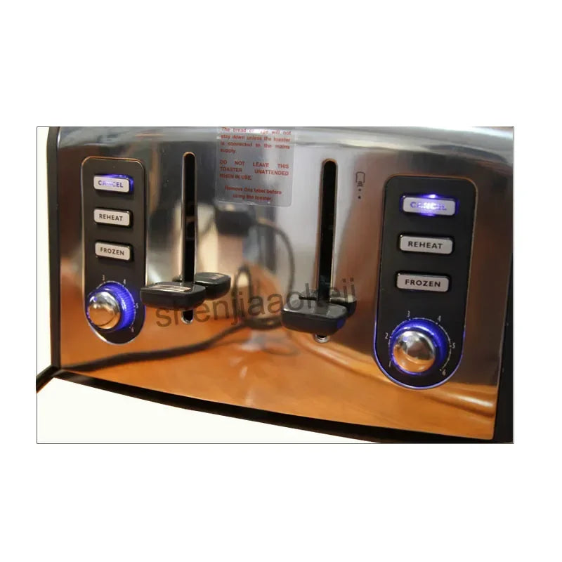 Household 220v Stainless Steel 4slices Toaster Automatic Toaster CFDQ004 Electric Oven Toaster Breakfast Machine Baking Heating