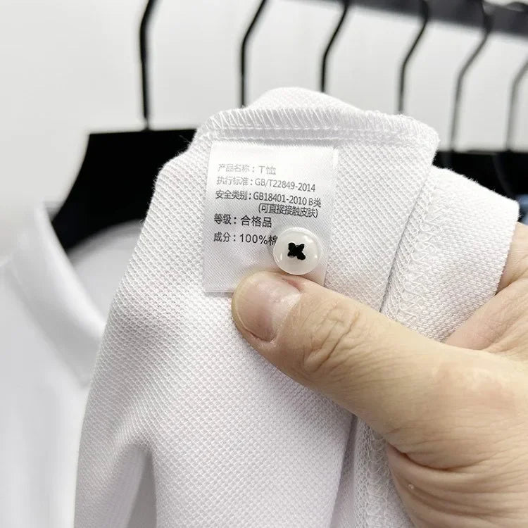 100% Cotton Breathable Short Sleeve Men's T-shirts Men Luxury Embroidery Relaxed POLO Shirt
