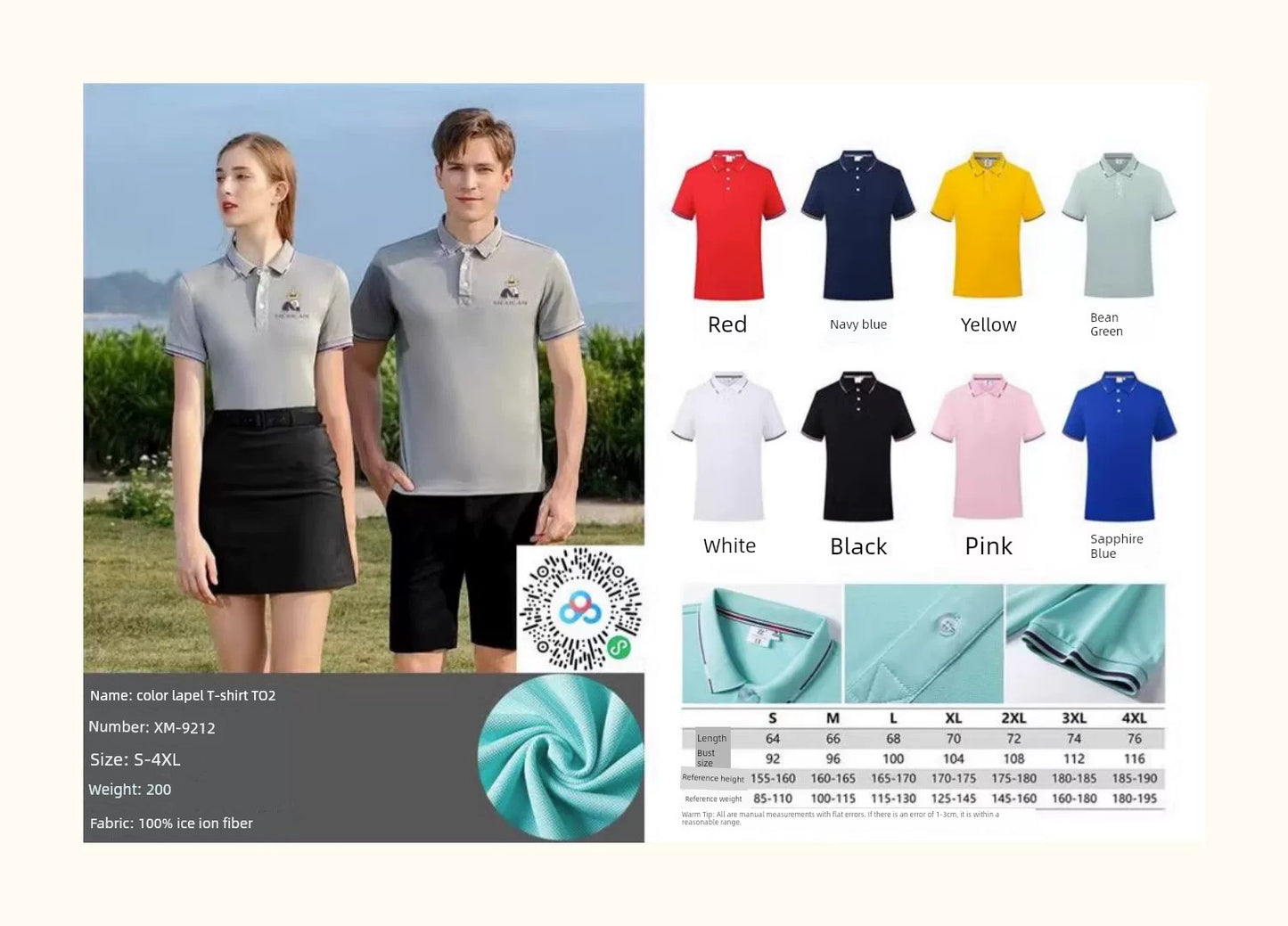 Men/Women Shirt Short-Sleeved and Long-Sleeved Casual Polo T-shirts