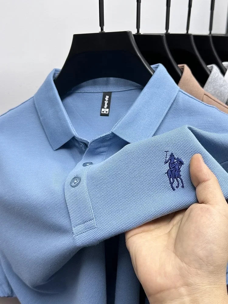 100% Cotton Breathable Short Sleeve Men's T-shirts Men Luxury Embroidery Relaxed POLO Shirt