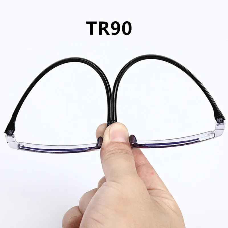 2 Pair Men Women Rimless Reading Glasses Anti Blue Light Bifocal Far Near Magnification Eyewear Presbyopic Glasses +150 +200