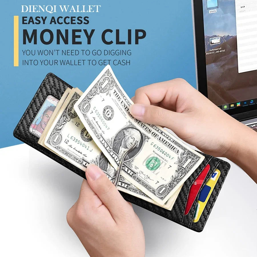 Synthetic Leather Slim Smart Wallet for Men Credit Card Holder RFID Blocking