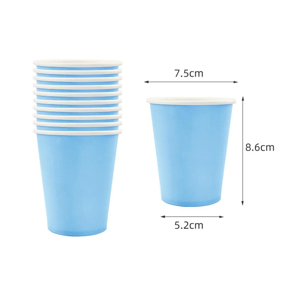 10/20/30/50/100pcs Disposable Paper Cups Solid Color For Water DIY Birthday Wedding Party Picnic BBQ Travel and More