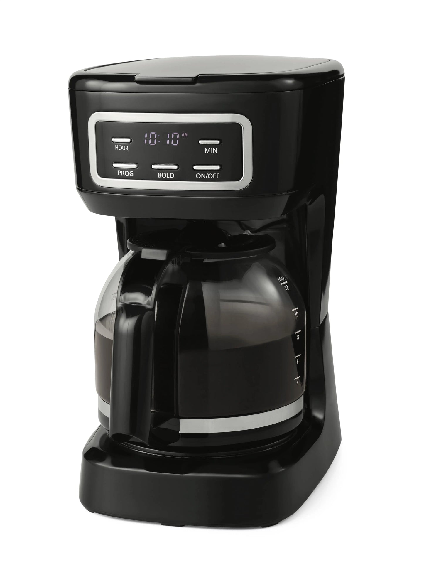 1.8L Black 12-Cup Programmable Drip Coffee Maker for Family or Parties