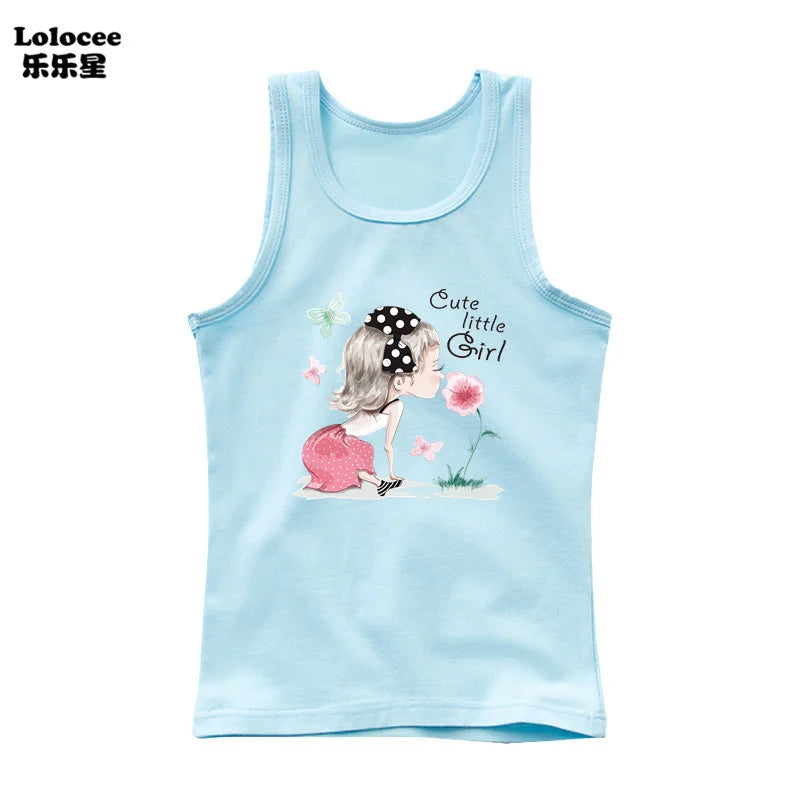 Girl Summer Pink Tanks Tops