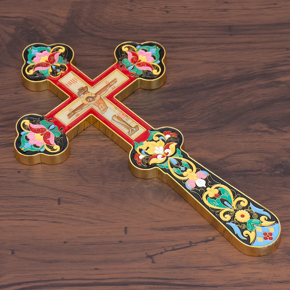 Orthodox golden cross Passion of Jesus church ornaments home altar decorations religious festival gifts