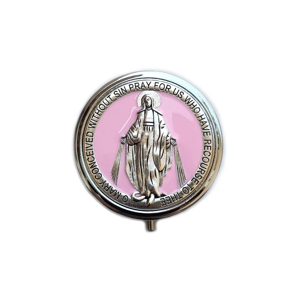 Retro Metal Guadalupe Holy Grail Saint Benedict Rosary Gift Box