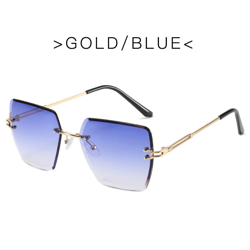 Trendy Polygonal Gradient Women Frameless Sunglasses