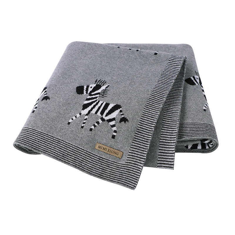 Cotton Knitted Baby Blanket Newborn Boys Girls Super Soft Stroller Basket Swaddle Wrap 100*80cm Infant Receiving Quilt
