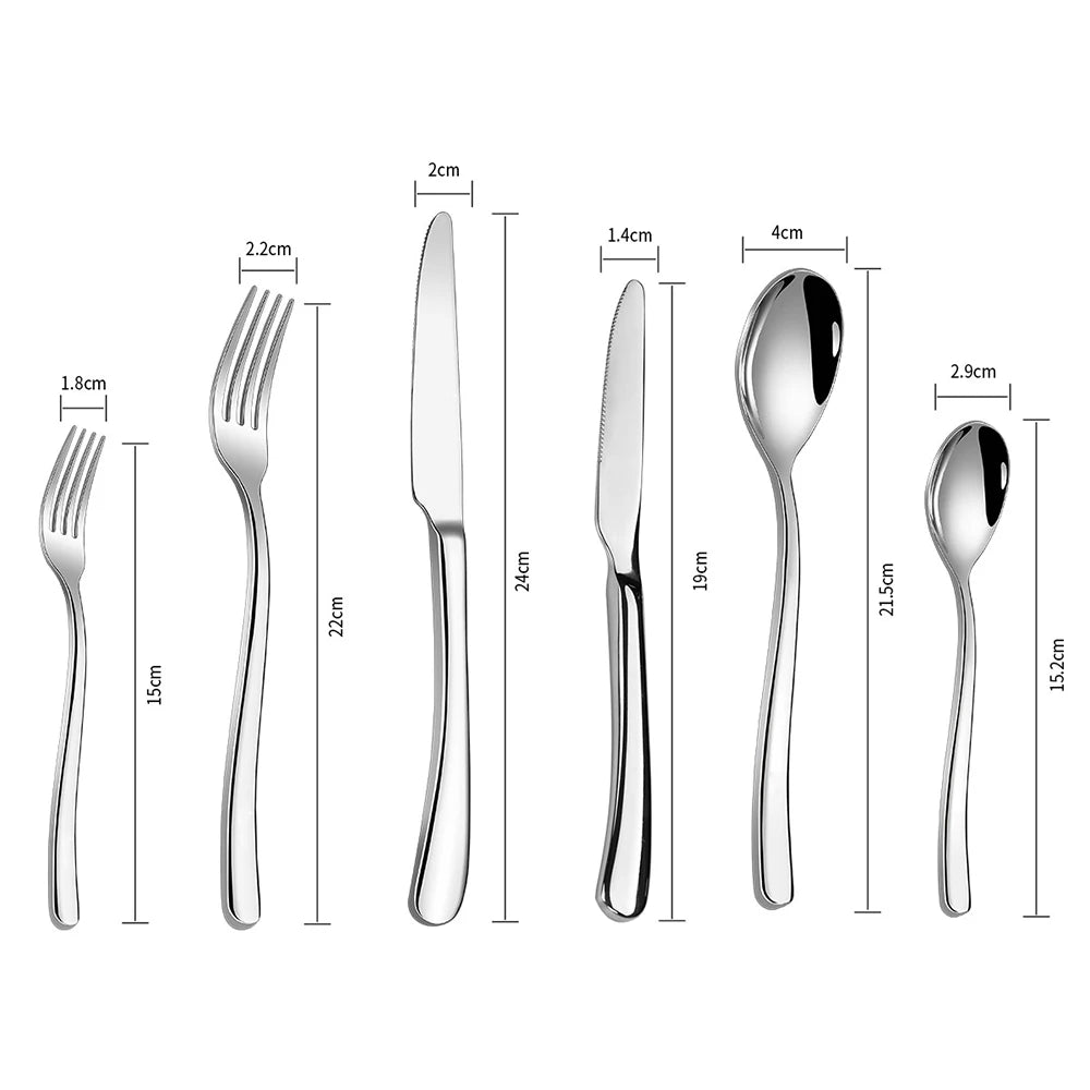 Stainless Steel Tableware Set 4/ 6pcs