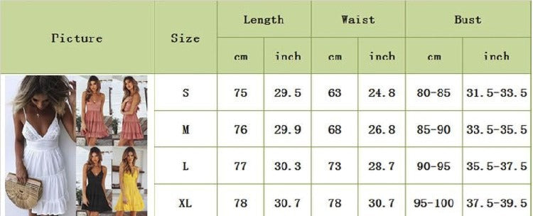 Elegant Lace Sling Sleeveless V-Neck Beach Dress