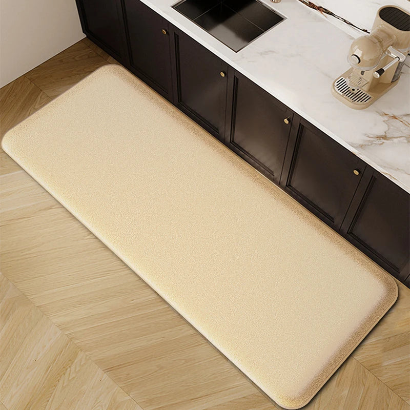 1pc long strip thickened kitchen floor mat flannel non-slip bathroom absorbent mat home door dirt-resistant