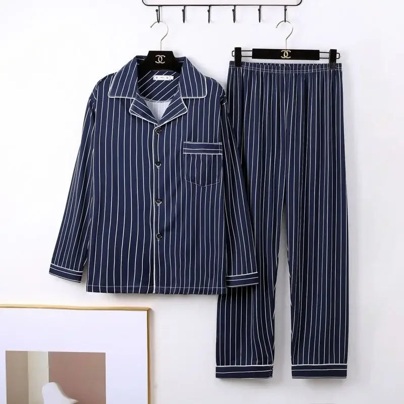 Men's 100% Cotton Long Sleeve Pajama Set